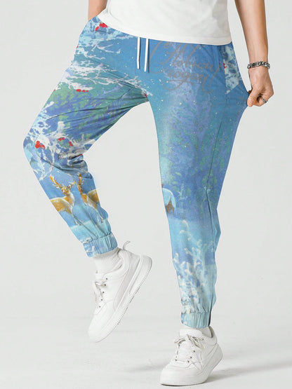 Christmas HOHO Snowman Printed Sweatpants