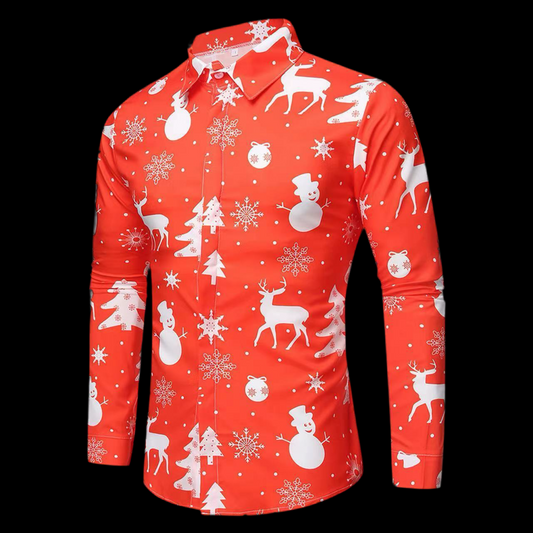 Christmas Print Long Sleeve Shirt