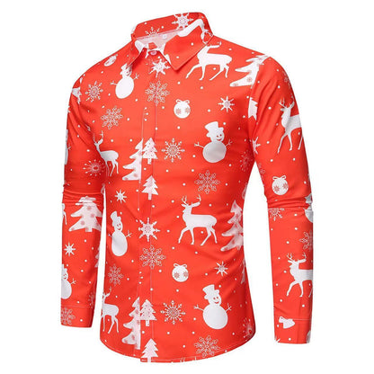 Christmas Print Long Sleeve Shirt