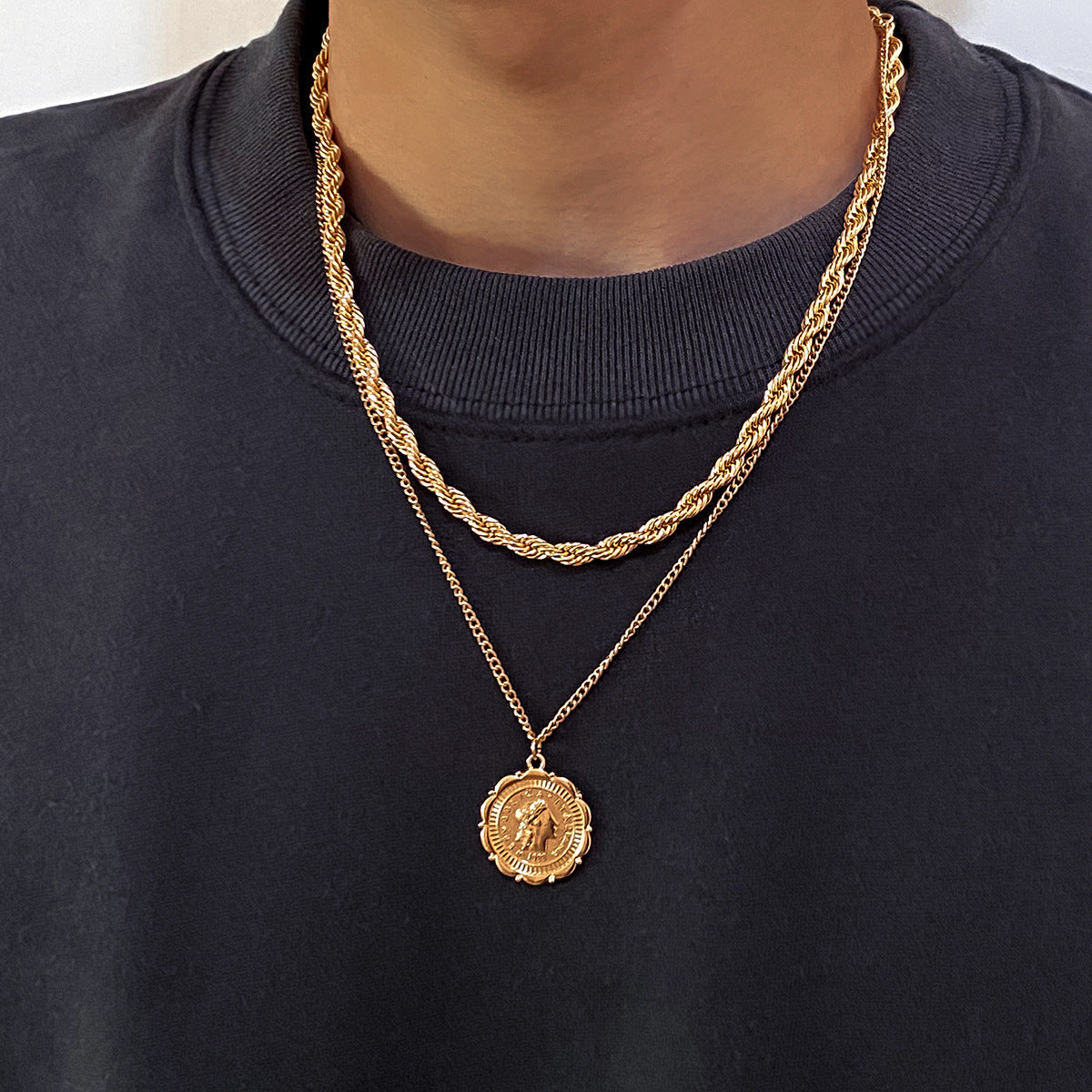 Personality Hemp Flowers Chain Men