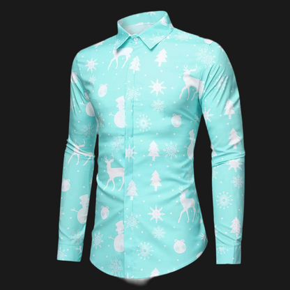 Christmas Print Long Sleeve Shirt