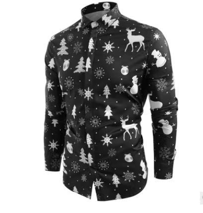 Christmas Print Long Sleeve Shirt