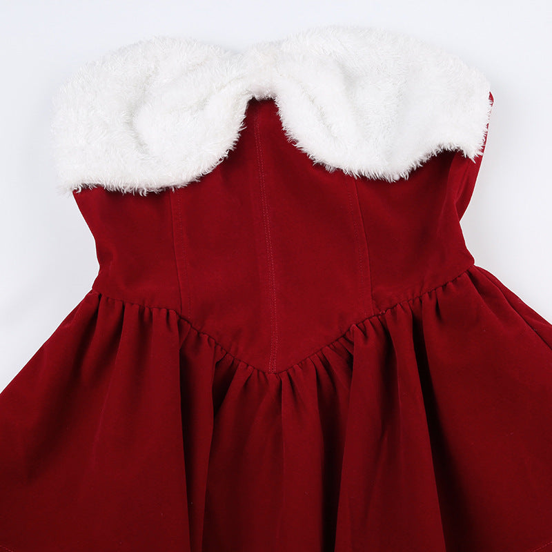 Christmas Theme Stitching Dress
