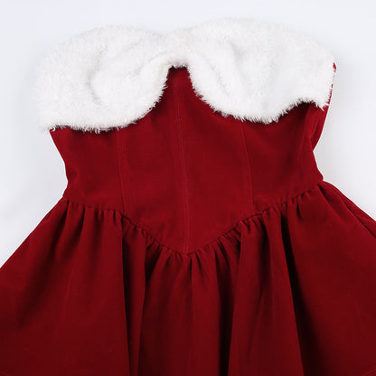 Christmas Theme Stitching Dress