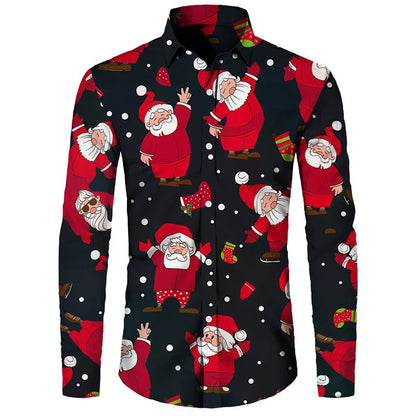 Santa Claus Theme Digital 3D Printing Shirt