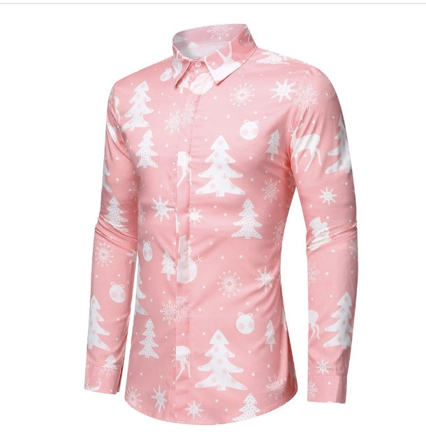 Christmas Print Long Sleeve Shirt